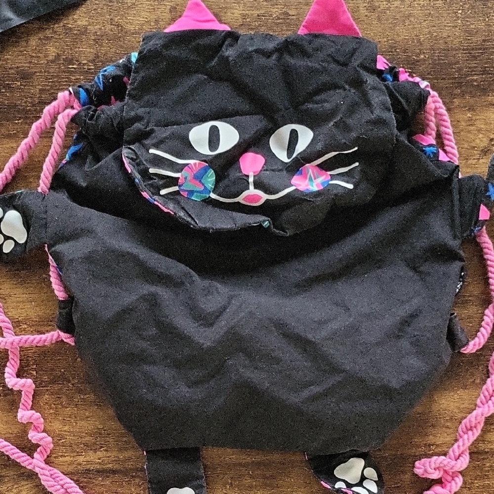 LUSH Black Cat Drawstring Backpack